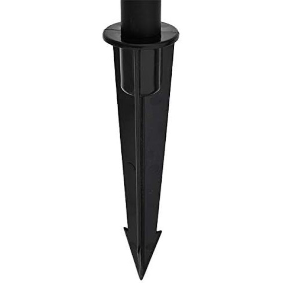 ALS1 Aluminum Low Voltage Landscape Accent Path and Area Light with 6.5" Shade and 18" Stem in Black Finish, Ground Spike and Free G4 LED Bulb (6-Pack), 36PL02BKx6