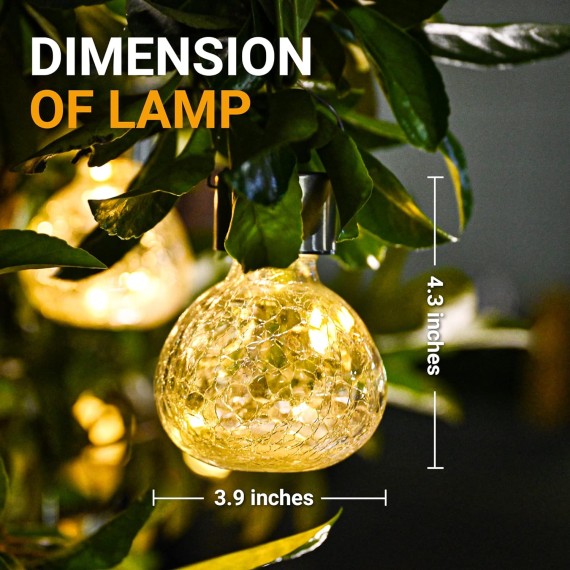 Hanging Solar Lantern, 4 Pack Outdoor Decorations, Hanging Solar Lights Outdoor Waterproof, Garden Decor for Lawn, Garden, Yard, Tree Warm White