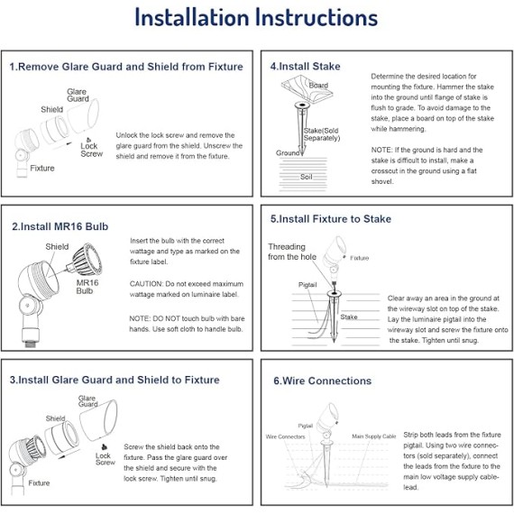 4W LED Landscape Lighting Landscape Lights Spotlights GL103-BZLED8 AC/DC 12V Low Voltage Warm White Waterproof for Driveway,Yard, Lawn,Patio,Walls,Trees,Flags,Outdoor Light (Bronze, 8 Pack)