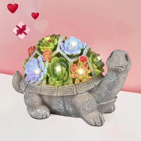 11.5 Inch Solar Garden Statues Turtle Figurine Lights for Outside Garden Decor, Yard Decorations Outdoor Housewarming Gifts for Mom, Women for Mothers Day
