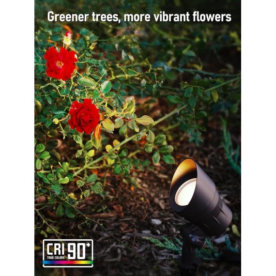 12-Pack Low Voltage LED Landscape Spotlight, 3000K Warm White, 4W 12V Pathway Lights Outdoor CRI90+, Aluminum Housing Spot Lights for Garden Yard Lighting, ETL Listed, Bronze Finish