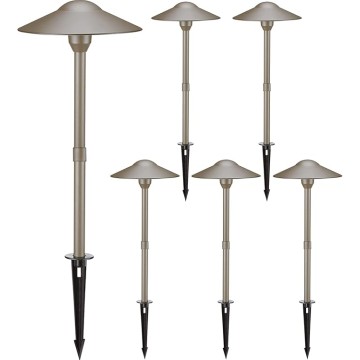 3W LED Landscape Lights Landscape Lighting Low Voltage Outdoor Pathway Lighting Replaceable LED Bulb 3000K Aluminum housing with ABS Ground Stake for Yard Patio Driveway Bronze, Pack of 6