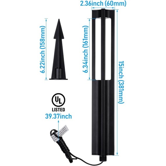 10-Pack Low Voltage Landscape Pathway Lights, LED Bollard Path Lights, 3W Outdoor Landscape Lighting for Driveway, Garden, Aluminum, 12-15V AC/DC, IP65 Waterproof, 3000K Warm White, Black