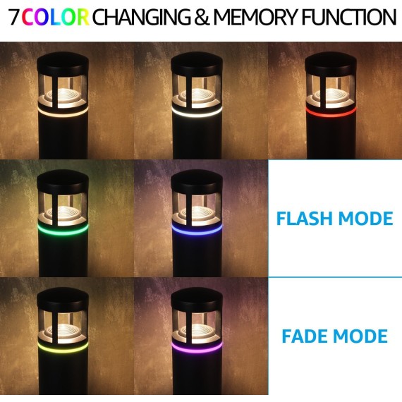 RGB Low Voltage Pathway Lights, Unique Light Pattern, Color Changing, Landscape Path Lights Outdoor, Aluminum, IP65, 3000K Warm White, 5W 12V AC/DC Path Lighting for Driveway, Pack of 4
