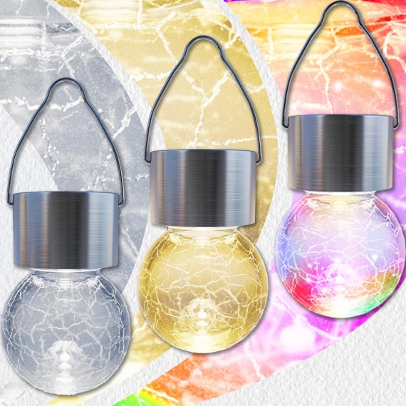 12 Pack Solar Outdoor Lights, Solar Hanging Lights for Christmas Decoration-Cracked Glass Solar Lights Outdoor Waterproof for Garden, Yard, Fence, Tree(Color Changing)