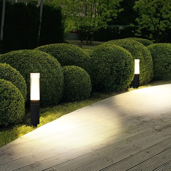 LED Landscape Path Lights Wired 7W,Outdoor Lighting with Aluminum Ground Stake,Waterproof IP65 3000K Warm White for Walkway,Garden,Yard,4 Pack