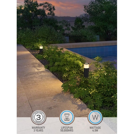 Low Voltage Path Lighting, LED Landscape Bollard Pathway Light, 12V Landscape Lights Outdoor, Aluminum Housing, IP65 Waterproof, 50,000 Hours Lifespan, RGB Color Changing, Pack of 4