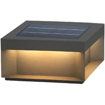 Outdoor Wall Lights Square Solar Modern Post Light Outdoor LED Fence Deck Pillar Lights IP65 Waterproof 3000K Warm Column Cap Lamp for Landscape Yard Garden Pathway Lawn Stigma Lantern Waterproof Pill