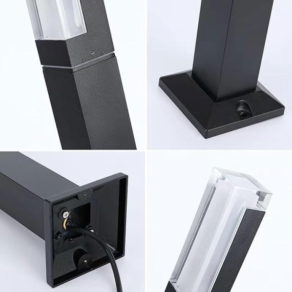 Outdoor Wall Lights IP65 Waterproof Pathway Post Lights Outdoor Landscape Path Bollard Light Modern Aluminum Lawn Floor Lantern for Garden Patio Courtyard Driveway Decoration Waterproof Pillar Lamp(Wa