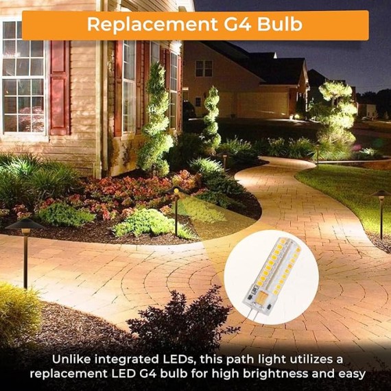 Low Voltage Pathway Lights (8.5'' Shade, 21.5'' Tall)，12V Outdoor LED Landscape Path Lights Wired, Aluminum Pathway Lighting with 3W 2700K Replaceable Bulb for Walkway Garden Yard, 6 Pack