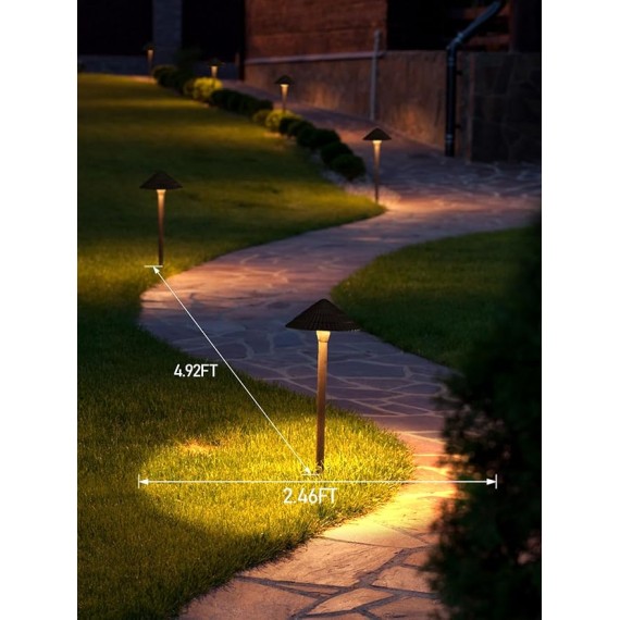 12-Pack Low Voltage Landscape Lighting Kit, 12-24V LED Pathway Lights, Aluminum Outdoor Landscape Spotlight, Yard Light Kit for Walkway, Garden, ETL Listed, CRI90, 3000K Warm White