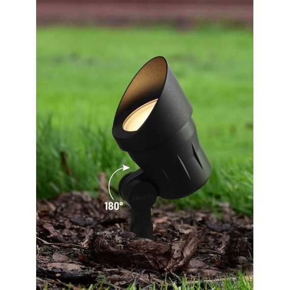 12-Pack Low Voltage Landscape Lighting Kit, 12-24V LED Pathway Lights, Aluminum Outdoor Landscape Spotlight, Yard Light Kit for Walkway, Garden, ETL Listed, CRI90, 3000K Warm White