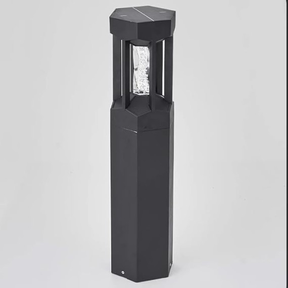 Modern Solar Landscape Lighting Black Aluminum Housing Pathway Light Warm Light Bubble Shade LED Bollard Lighting Solar Garden Lights with IP65 Waterproof for Courtyard Garage Lawn Driveway
