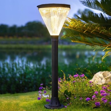 Solar Landscape Light Outdoor Waterproof Garden Lantern Bollard Lighting Die-cast Aluminum Pathway Light Auto On/Off Landscape Path Lighting for Garden Lawn Walkway Driveway