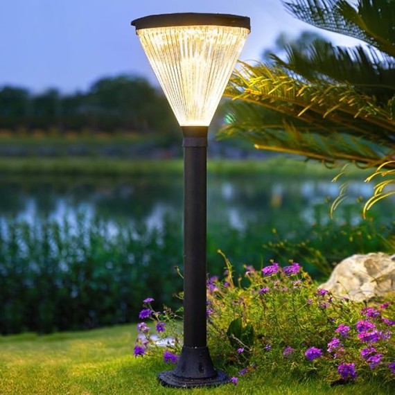 Solar Landscape Light Outdoor Waterproof Garden Lantern Bollard Lighting Die-cast Aluminum Pathway Light Auto On/Off Landscape Path Lighting for Garden Lawn Walkway Driveway