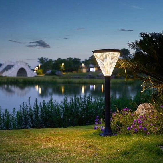 Solar Landscape Light Outdoor Waterproof Garden Lantern Bollard Lighting Die-cast Aluminum Pathway Light Auto On/Off Landscape Path Lighting for Garden Lawn Walkway Driveway
