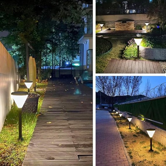 Solar Landscape Light Outdoor Waterproof Garden Lantern Bollard Lighting Die-cast Aluminum Pathway Light Auto On/Off Landscape Path Lighting for Garden Lawn Walkway Driveway