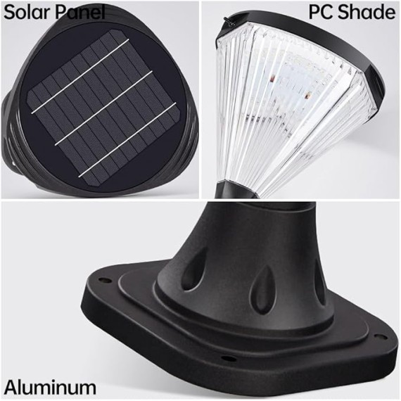 Solar Landscape Light Outdoor Waterproof Garden Lantern Bollard Lighting Die-cast Aluminum Pathway Light Auto On/Off Landscape Path Lighting for Garden Lawn Walkway Driveway