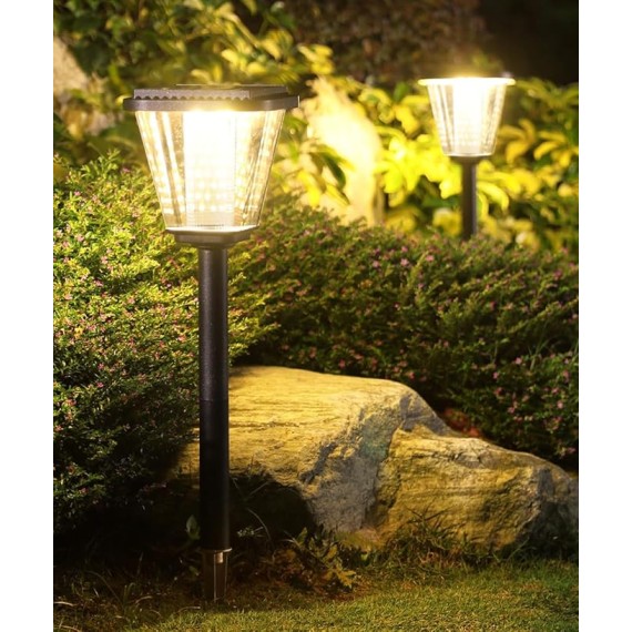 Solar Pathway Lights Outdoor Solar Powered Garden Light IP65 Waterproof Landscape Lighting Auto On/Off Solar Yard Lights for Walkway Driveway Landscape Lighting