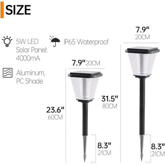 Solar Pathway Lights Outdoor Solar Powered Garden Light IP65 Waterproof Landscape Lighting Auto On/Off Solar Yard Lights for Walkway Driveway Landscape Lighting