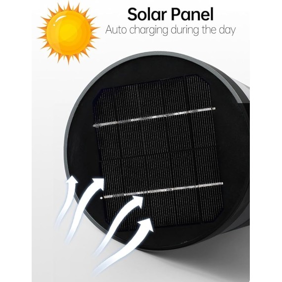 Solar Path Light Cylinder Black Landscape Lighting Aluminum Housing Pathway Light Outdoor IP65 Waterproof Modern LED Solar Garden Lights for Yard Lawn Front/Back Door Decoration
